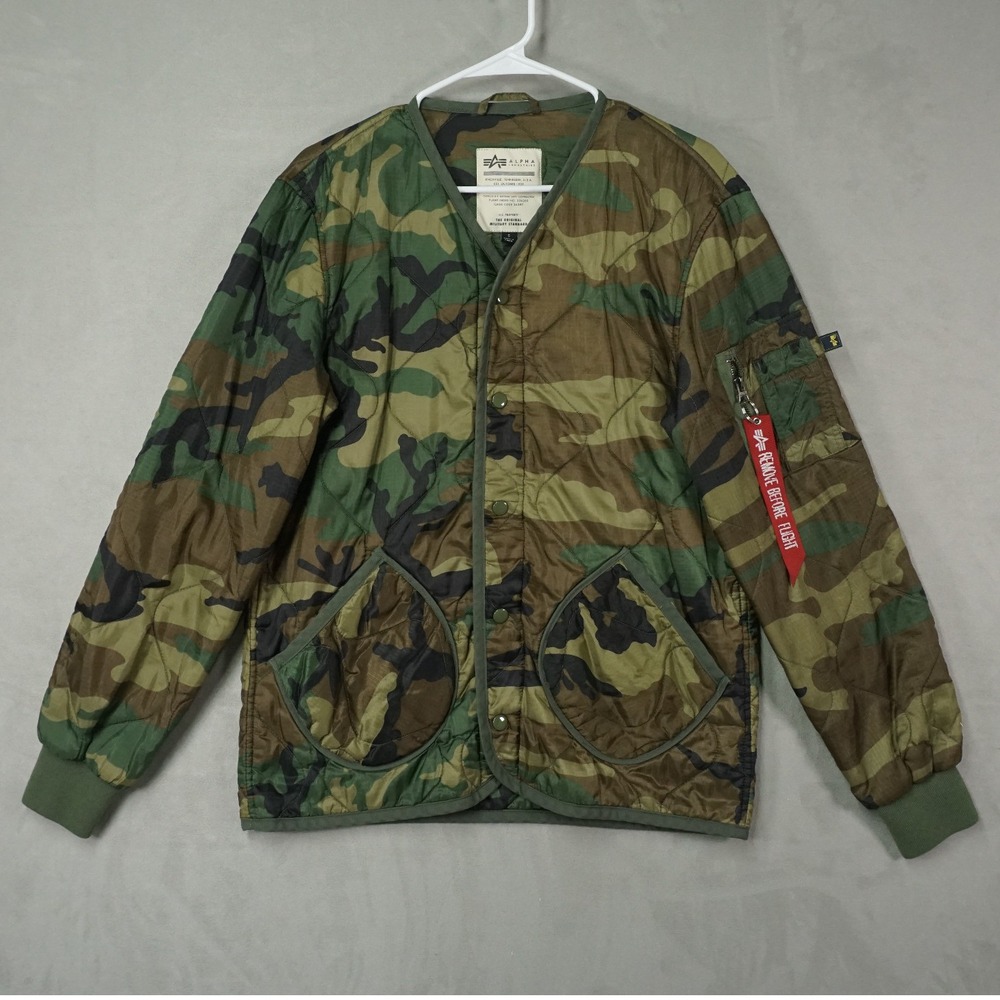 Alpha Industries ALS 92 Field Jacket Liner Mens S Military Green Camo Rare